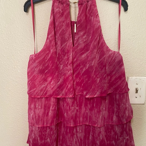 MICHAEL Michael Kors Pink Layered Blouse with Chain Straps - Picture 4 of 5